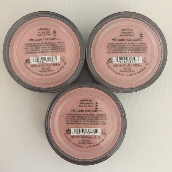 #NWT bareMinerals Vintage Carnation Loose Powder Blush 0.85g/0.03oz - LOT of 3 - Picture 1 of 2